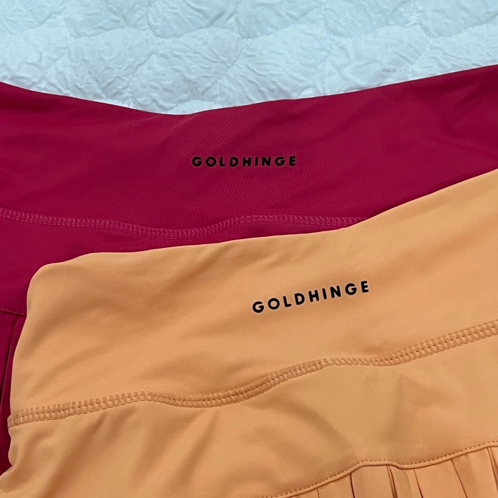 Gold hinge skirts! Selling together. Both in perfect condition